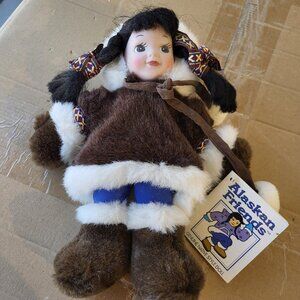 Alaskan friends Genuine Porcelain Native Handcrafted Decorative Doll BNWT BIN C